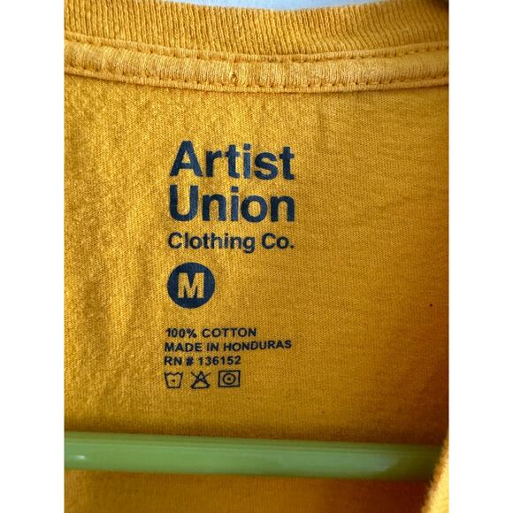 Artist Union Kanagawa Japan Great Wave Tee Mens Medium Yellow - Picture 3 of 4